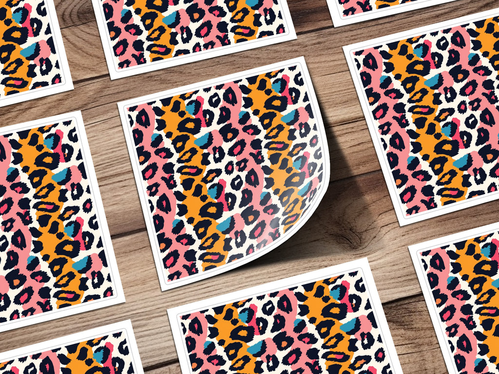 Colorful Leopard Print Stickers for Creative Projects