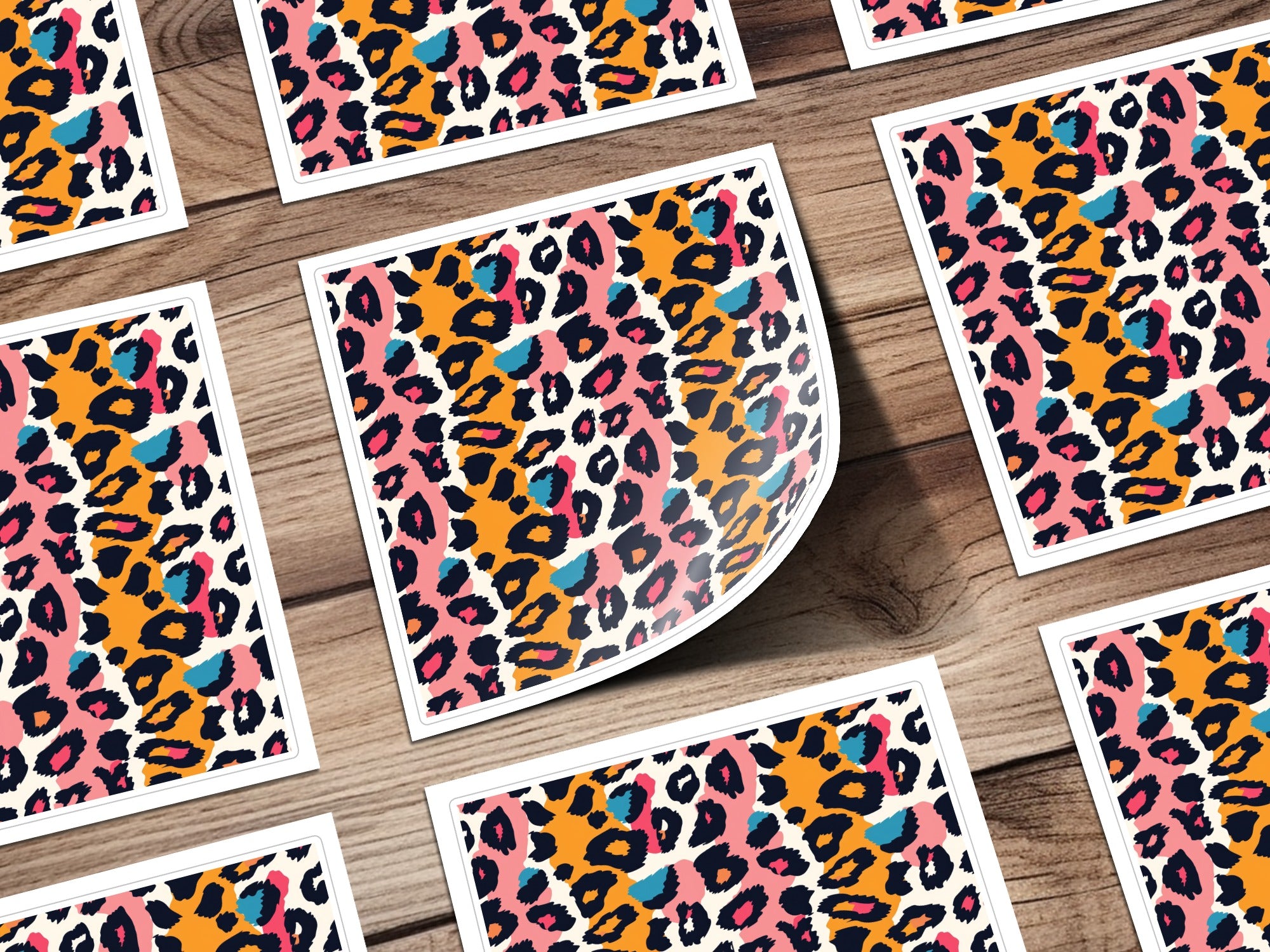 Colorful Leopard Print Stickers for Creative Projects
