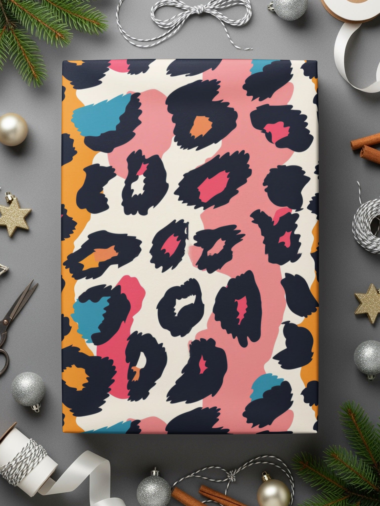 Colorful Wild Animal Print Gift Wrap Paper Product