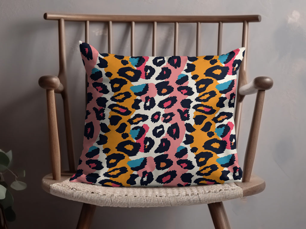 Colorful Abstract Leopard Print Decorative Pillow Product