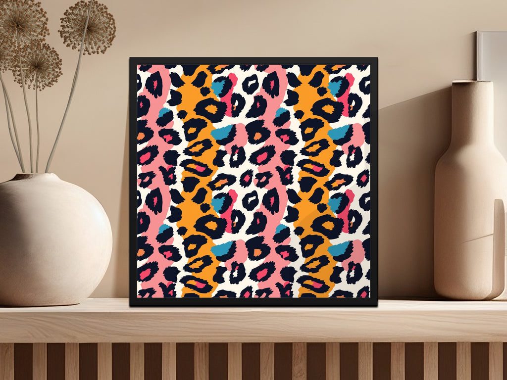 Vibrant Colorful Leopard Print Wall Art Decor