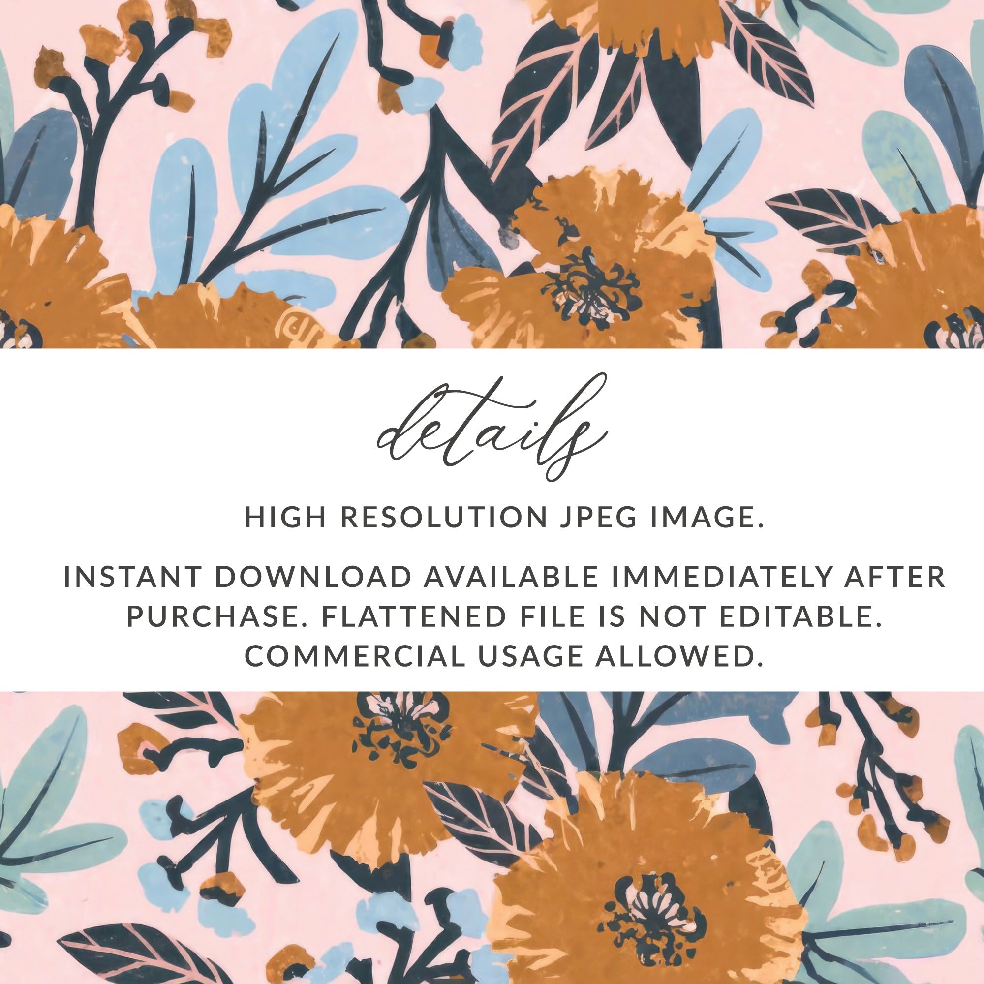Modern Boho Floral Background Trendy Seamless Floral Pattern - Moore and Mountain