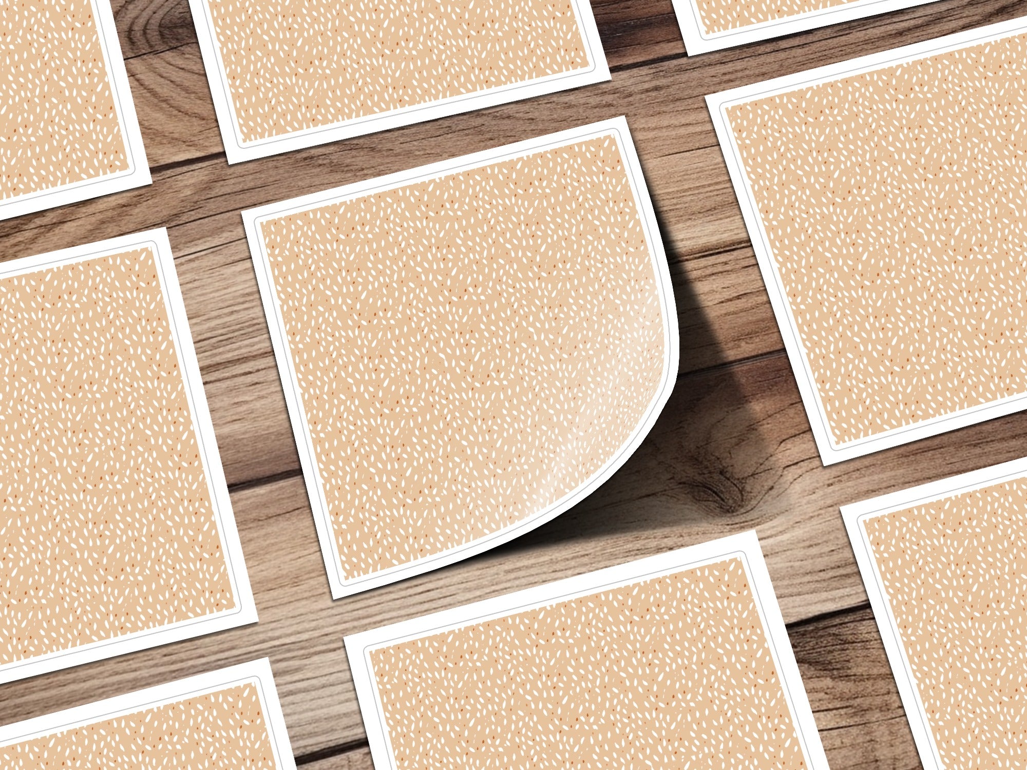 Beige Spotted Decorative Patterned Sticker Sheets