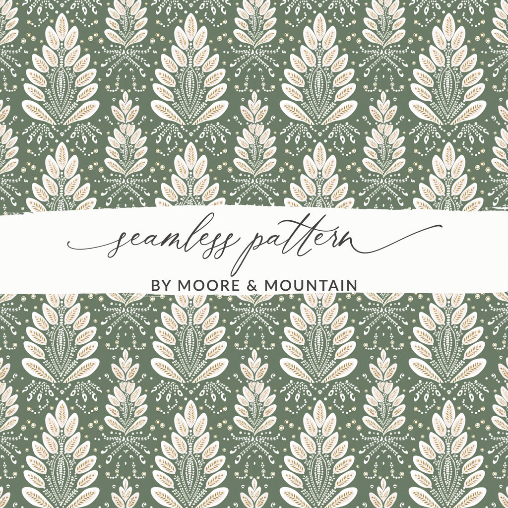Elegant Moore and Mountain Seamless Pattern Design