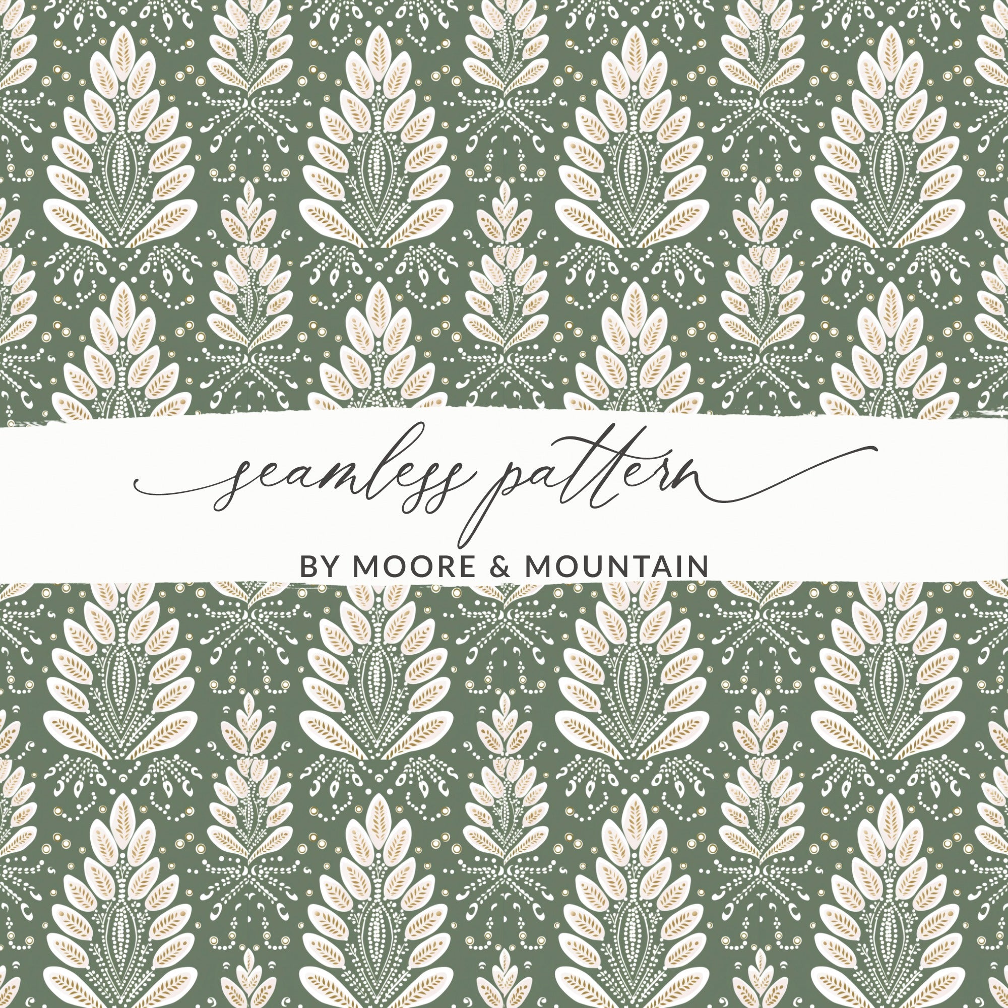 Elegant Moore and Mountain Seamless Pattern Design
