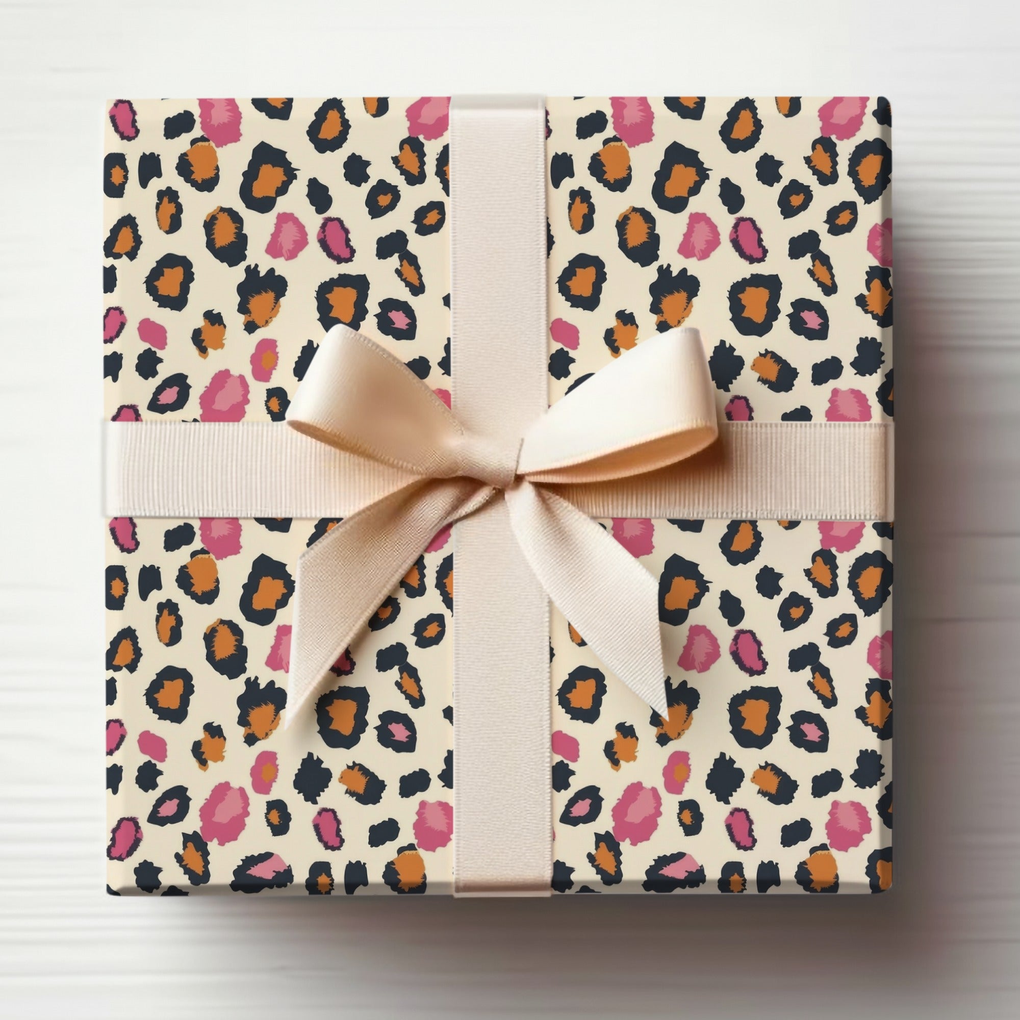 Chic Leopard Print Gift Box with Elegant Bow