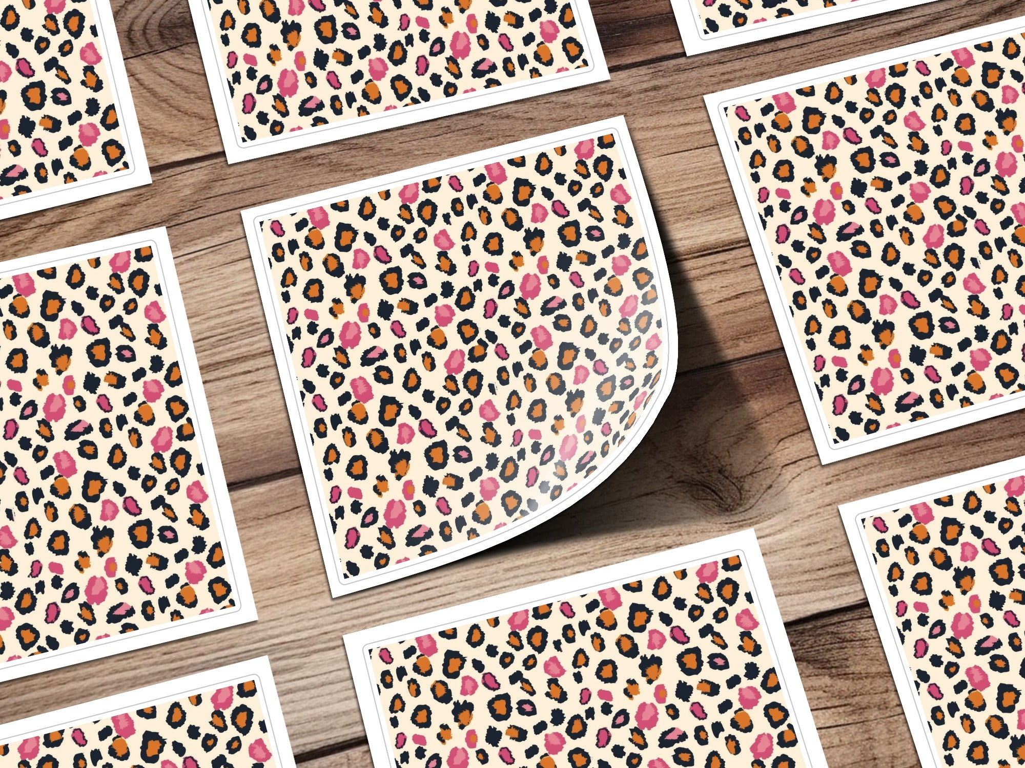 Colorful Leopard Print Sticker Sheets for Crafting