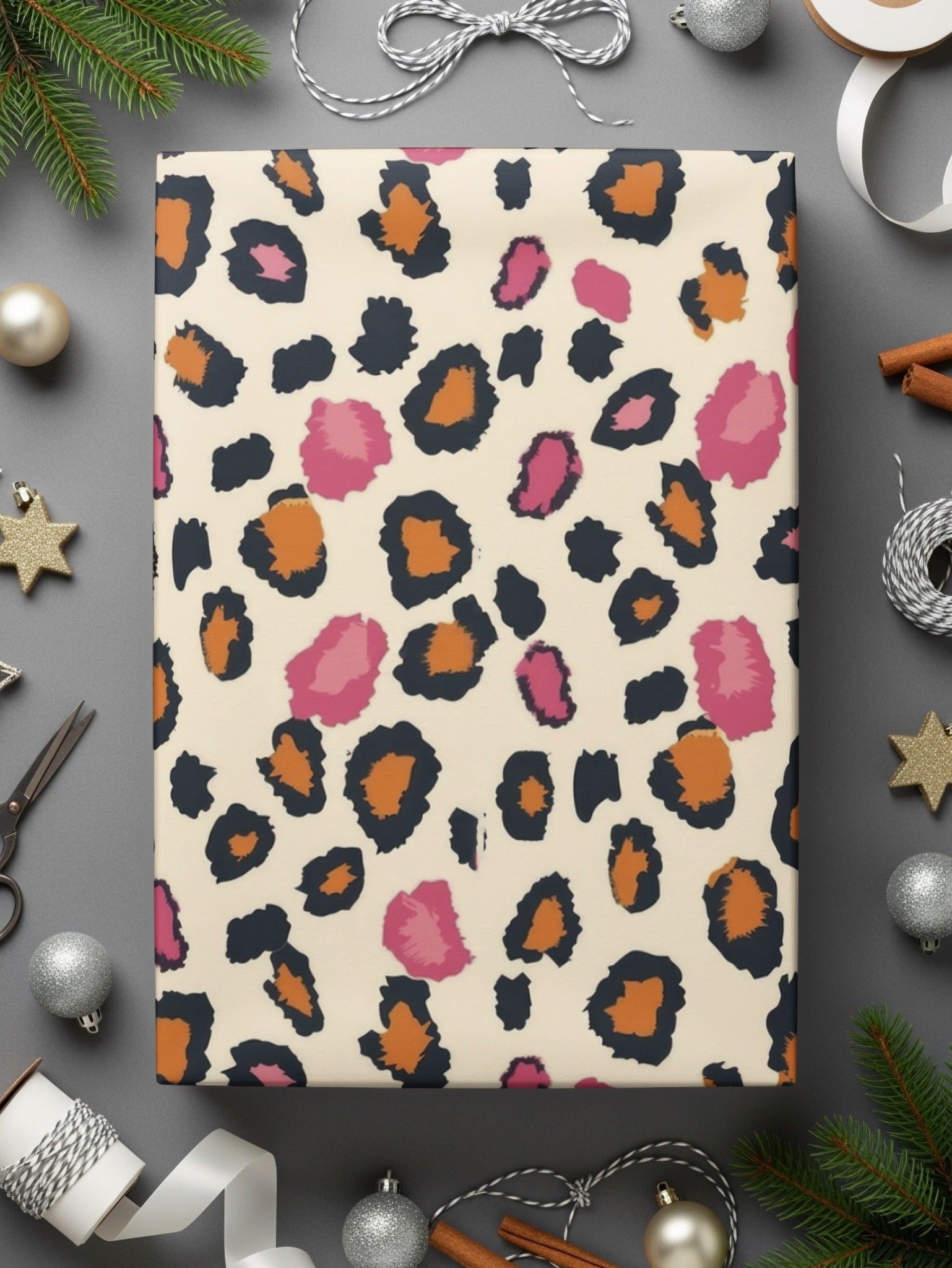Vibrant Leopard Print Gift Wrap Perfect for Holidays and Birthdays