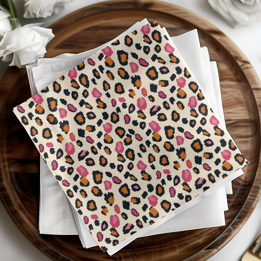 Colorful Abstract Leopard Pattern Napkin Set
