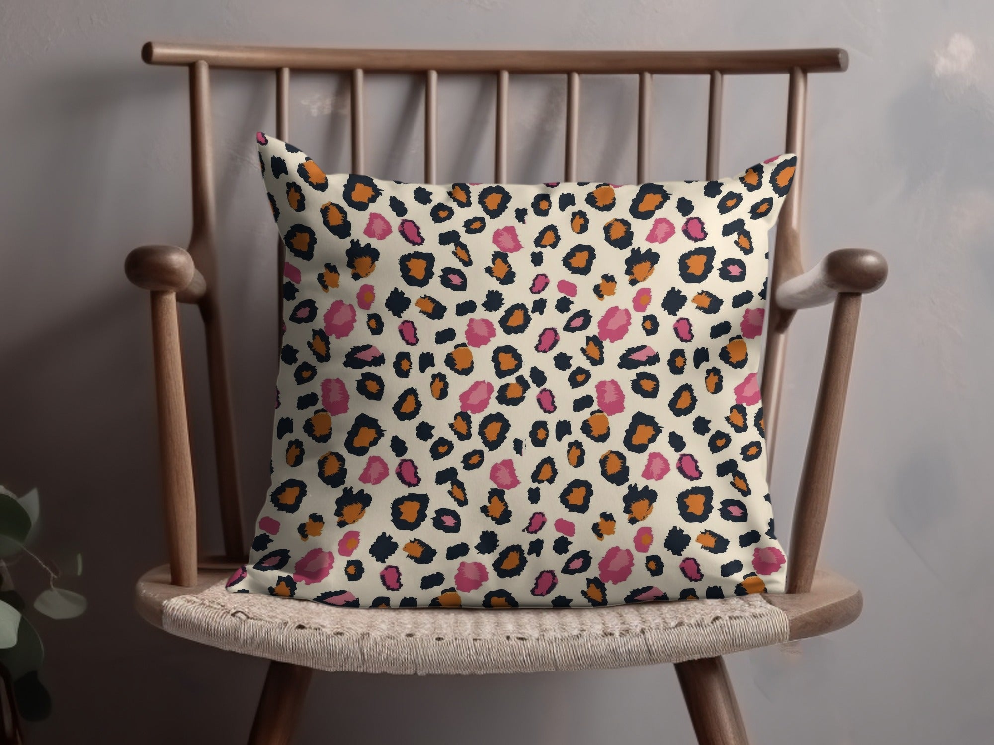 Colorful Leopard Print Pattern Design Cushion Cover
