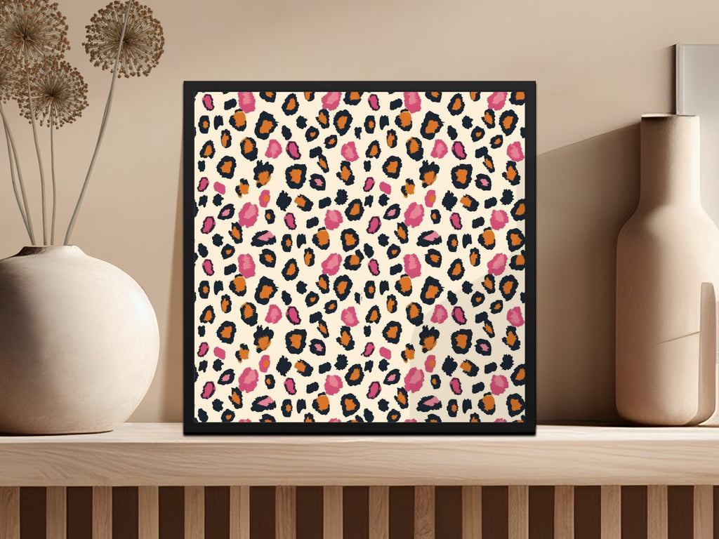 Colorful Leopard Print Design on Wall Art Decor