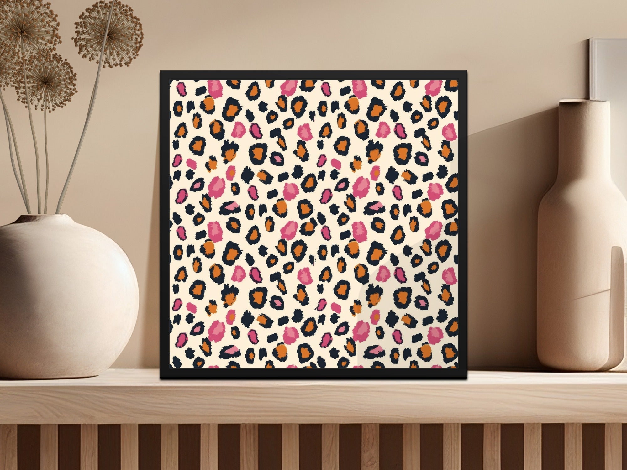 Colorful Leopard Print Design on Wall Art Decor