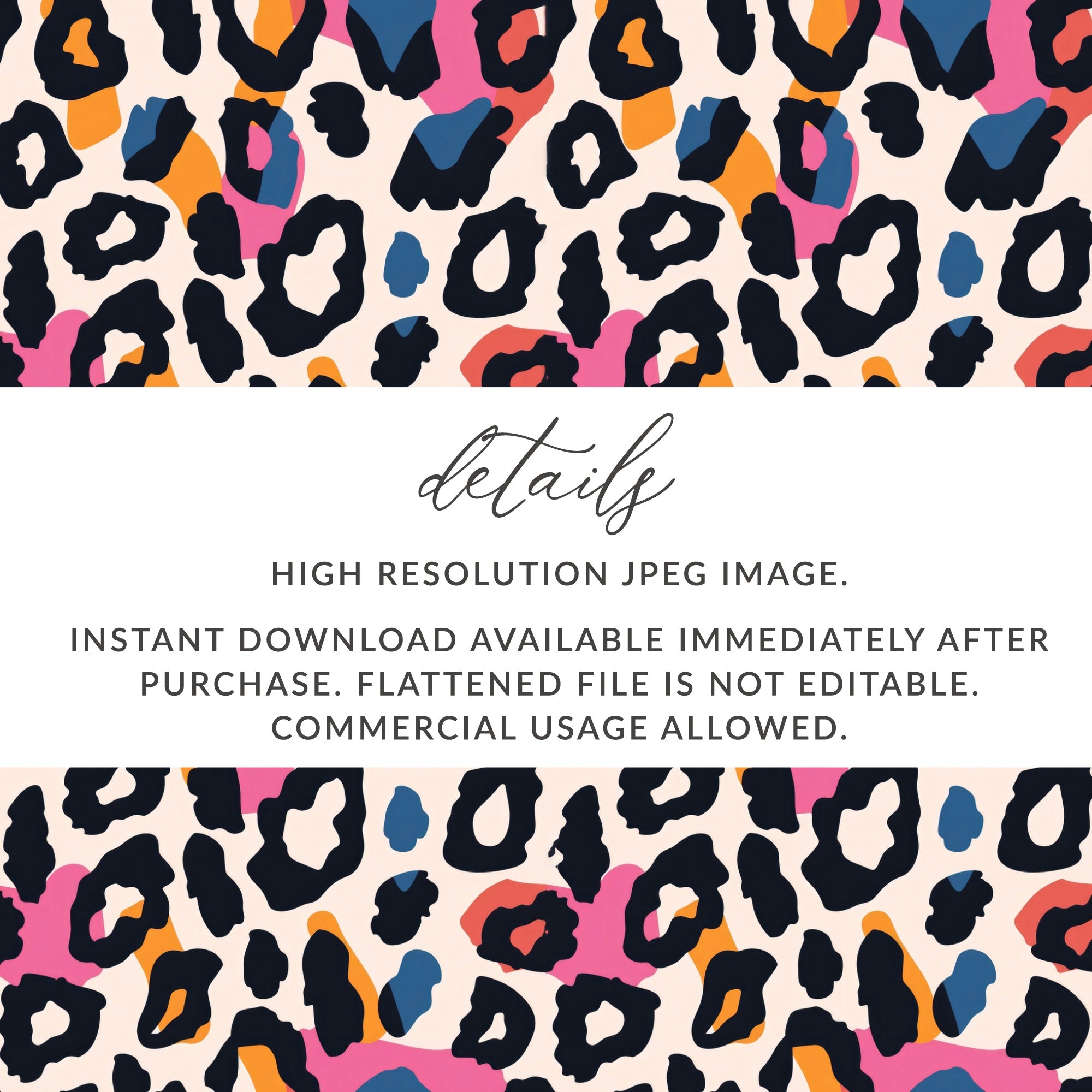 Colorful Leopard Print High Resolution JPEG Image
