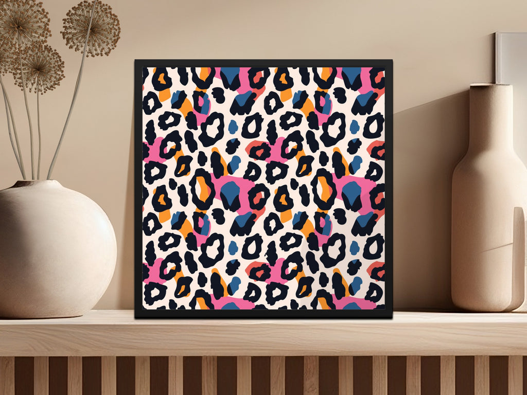Colorful Abstract Leopard Print Wall Art Decor