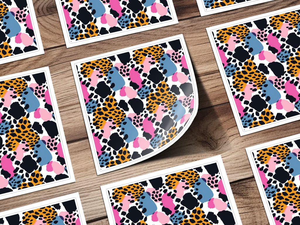 Colorful Abstract Animal Print Sticker Sheets Set