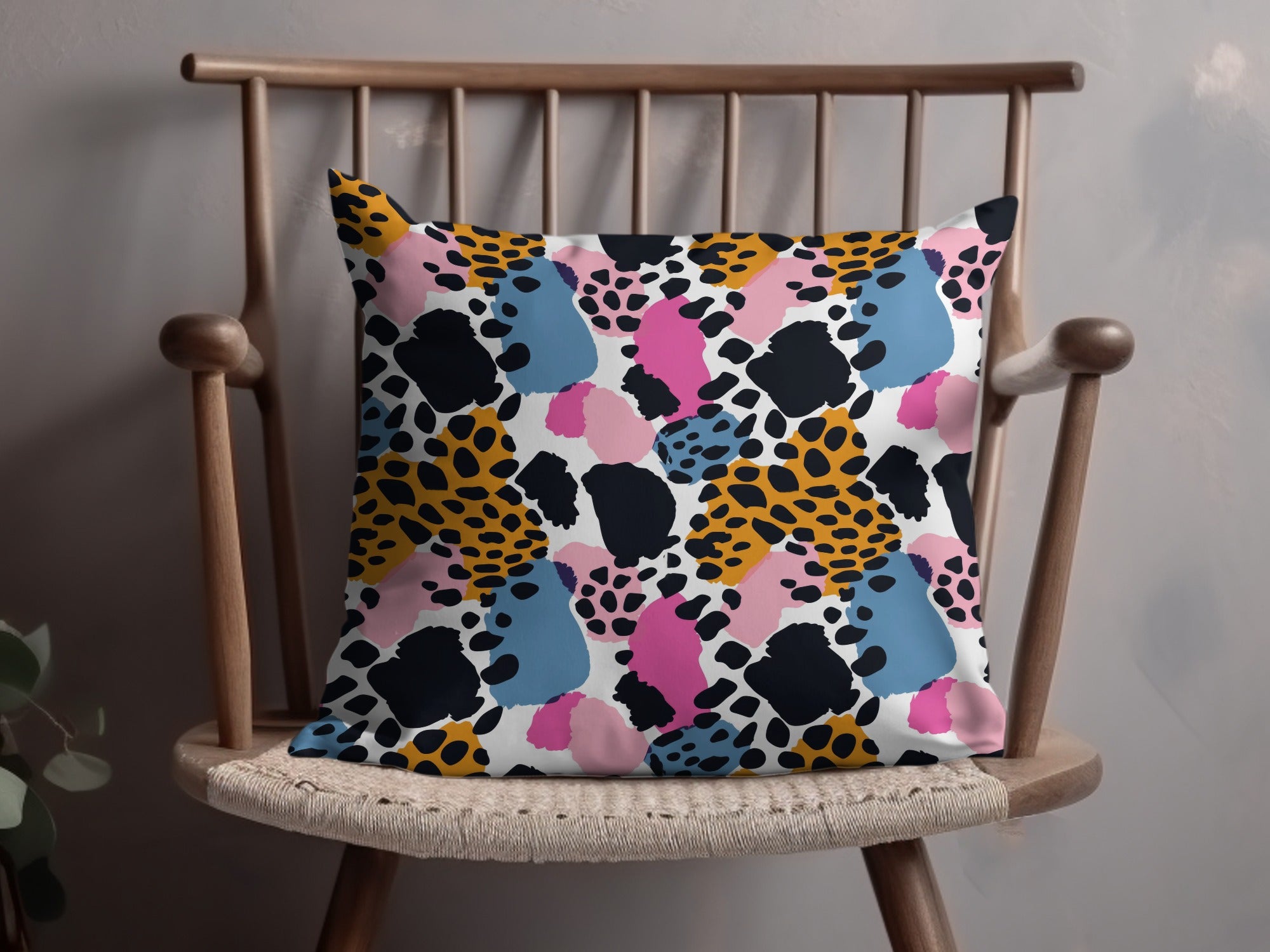 Vibrant Abstract Pattern Square Throw Pillow for Home Decor
