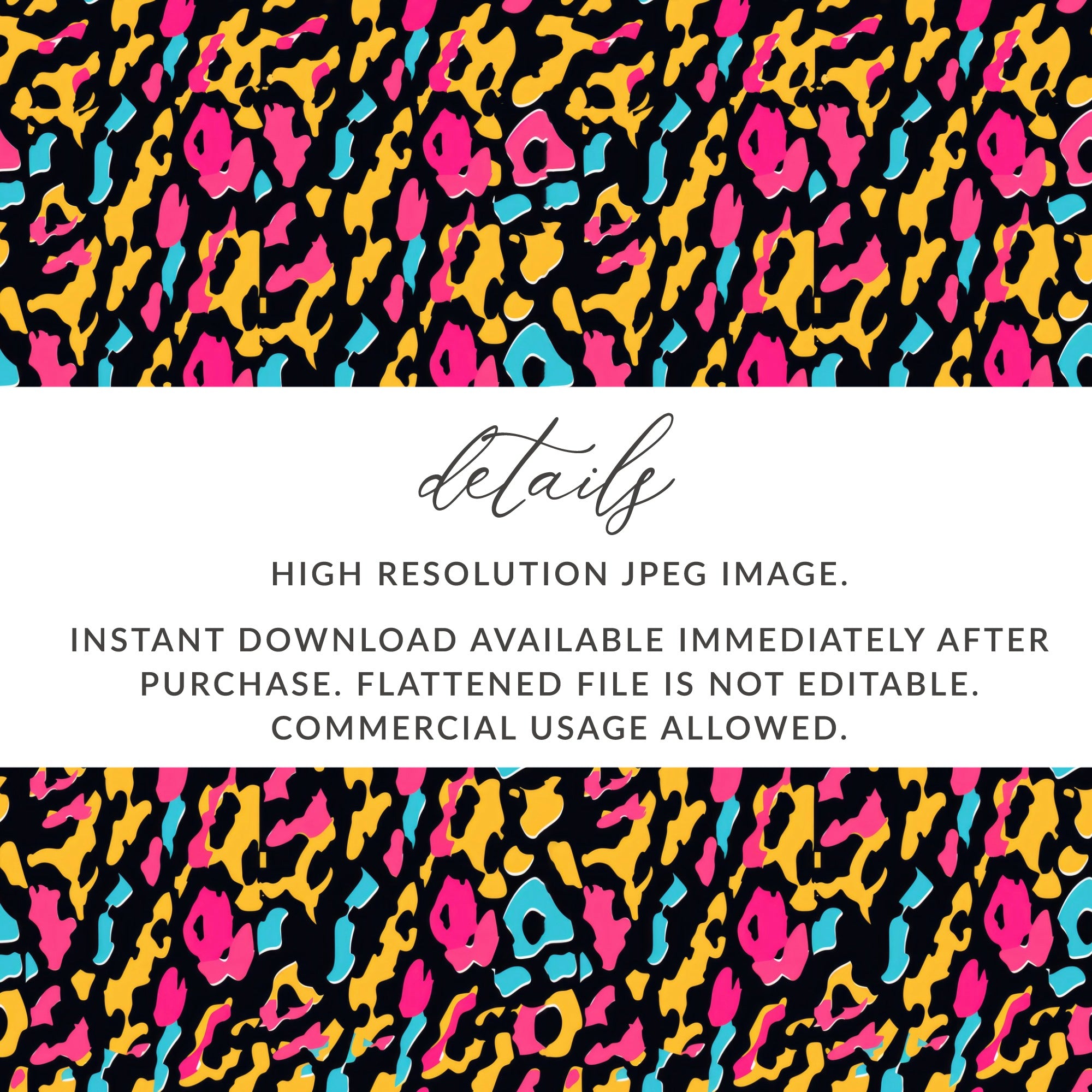 Vibrant Leopard Print High Resolution Digital Download