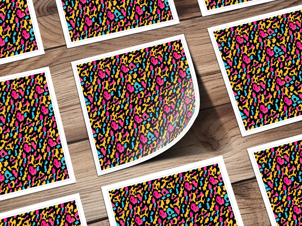 Vibrant Multicolor Leopard Print Sticker Sheet
