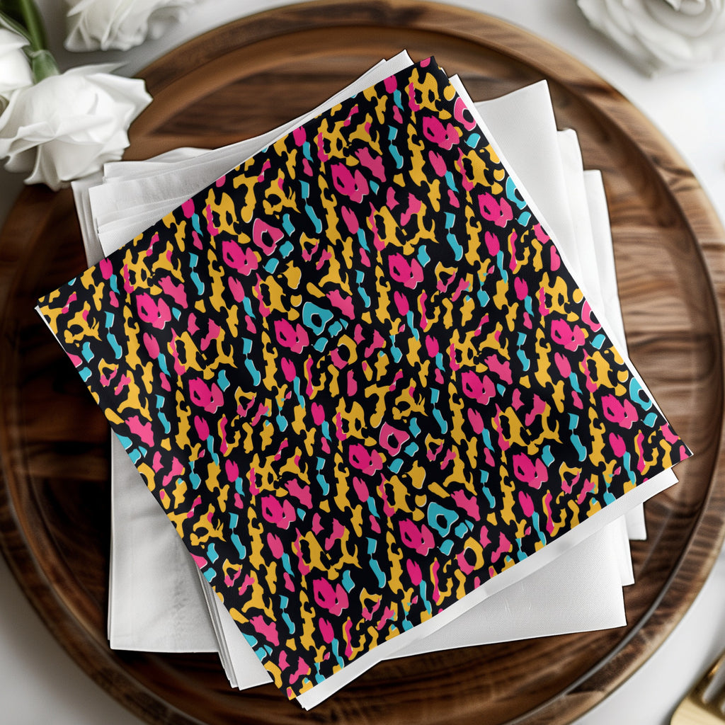 Vibrant Animal Print Napkin Set for Trendy Dining Décor