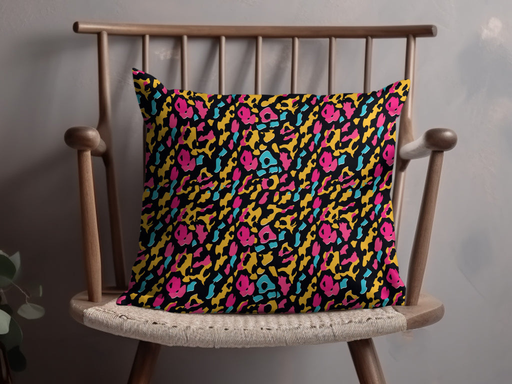 Vibrant Multicolor Abstract Pattern Throw Pillow