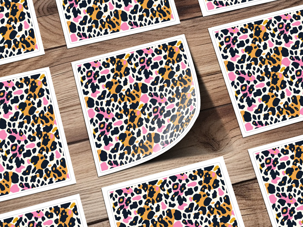 Vibrant Multi-Colored Leopard Print Sticker Product
