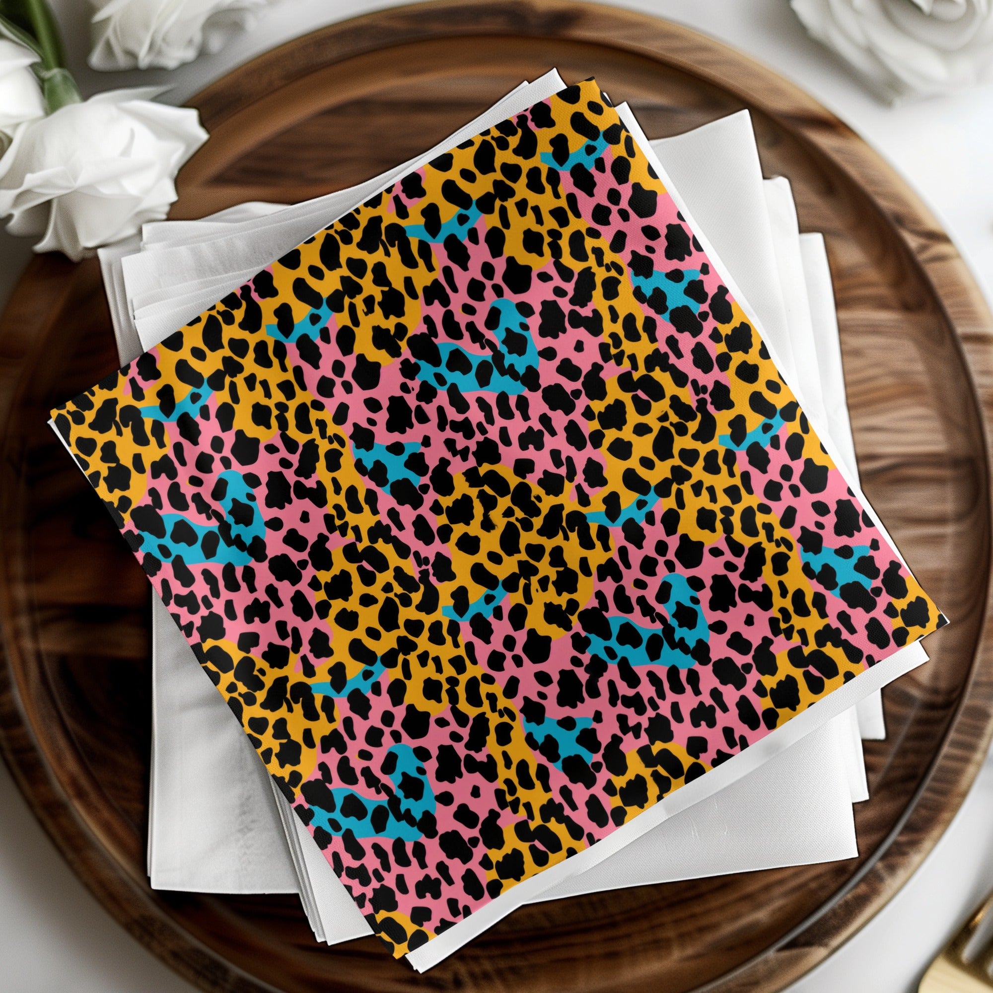 Colorful Leopard Print Pattern Wrapping Paper Sheets