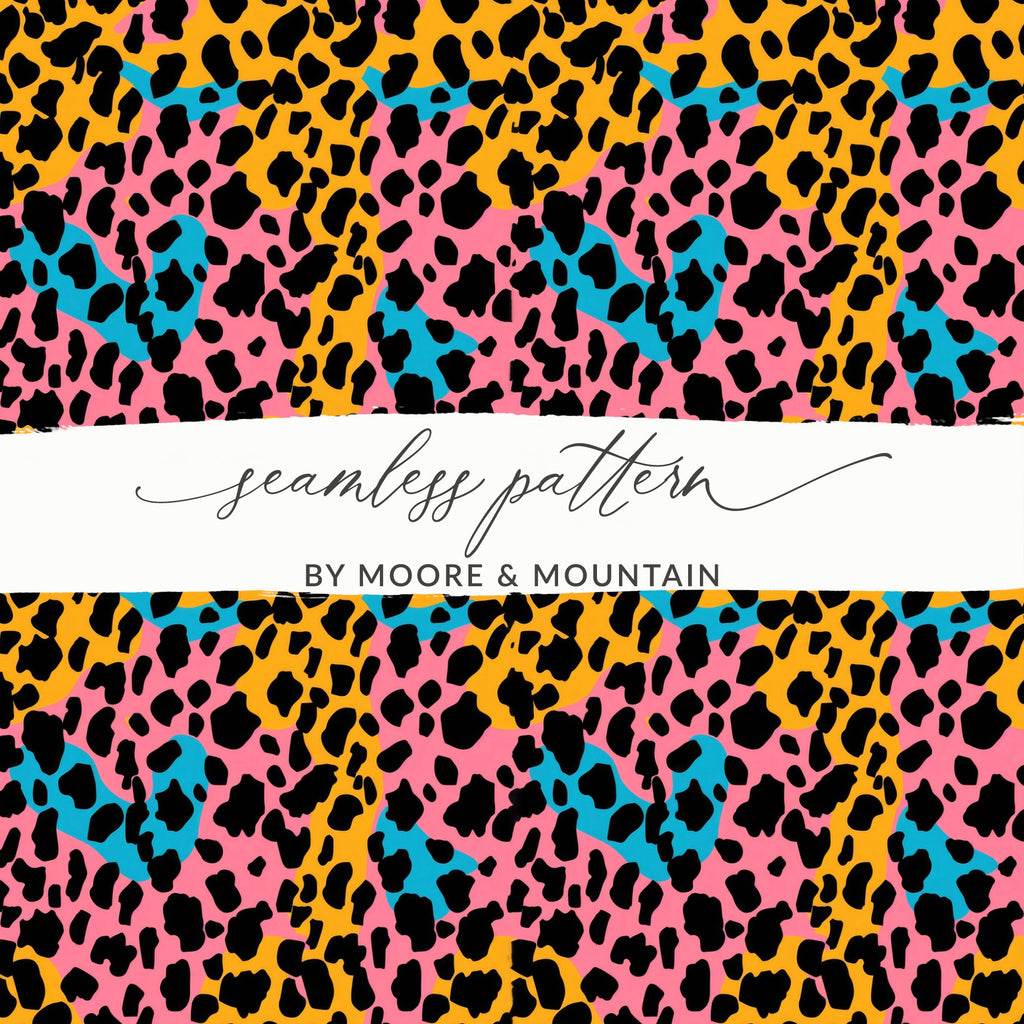Vibrant Leopard Print Seamless Pattern by Moore and Mountain