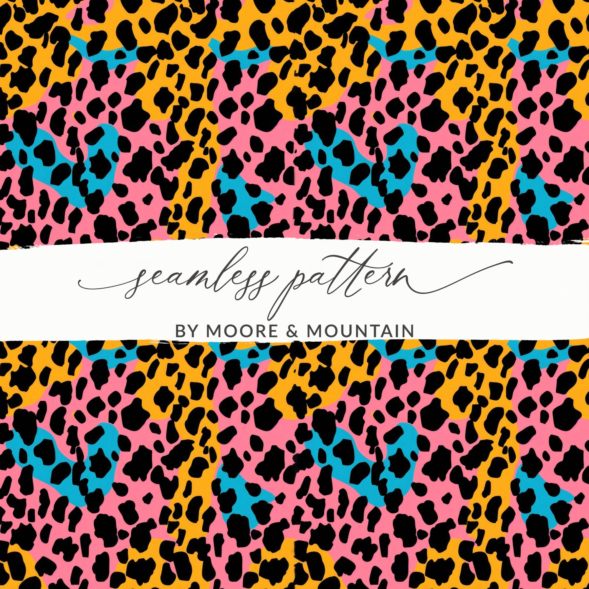 Vibrant Leopard Print Seamless Pattern by Moore and Mountain