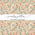 Modern Ditsy Flower Pattern Beige Botanical Illustration Digital - Moore and Mountain
