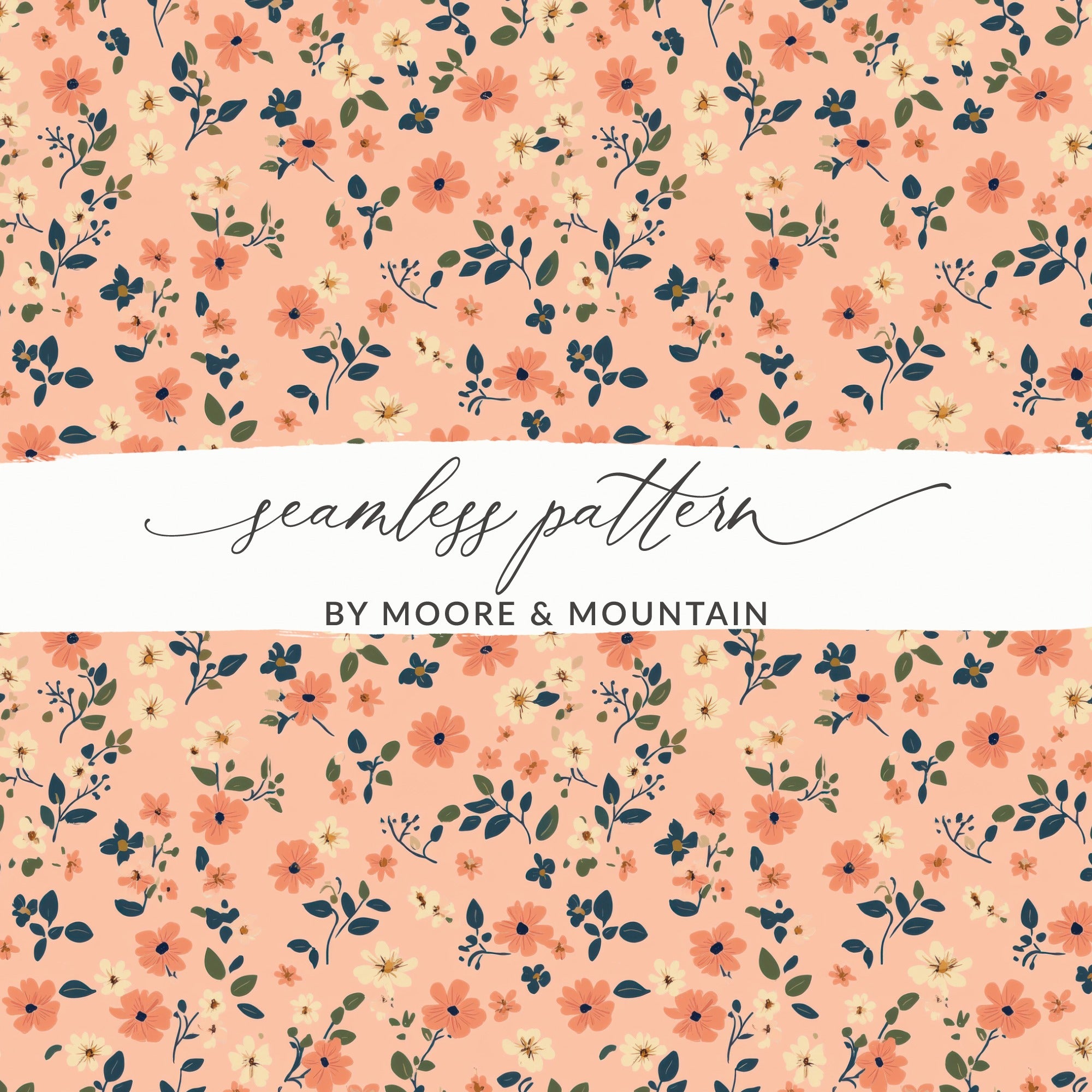 Modern Ditsy Flower Pattern Floral Background Digital - Moore and Mountain