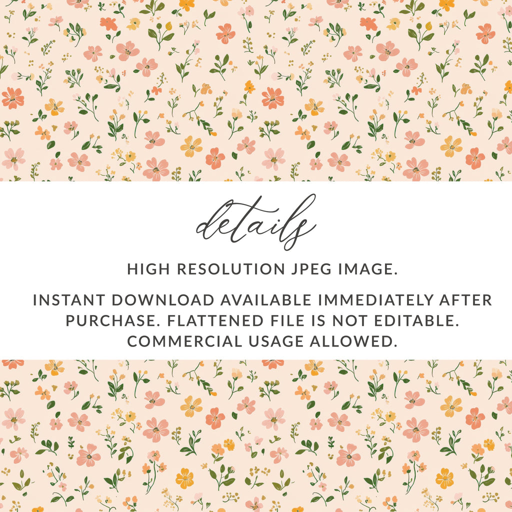 Modern Ditsy Flower Pattern Seamless Flower Repeat Digital - Moore and Mountain