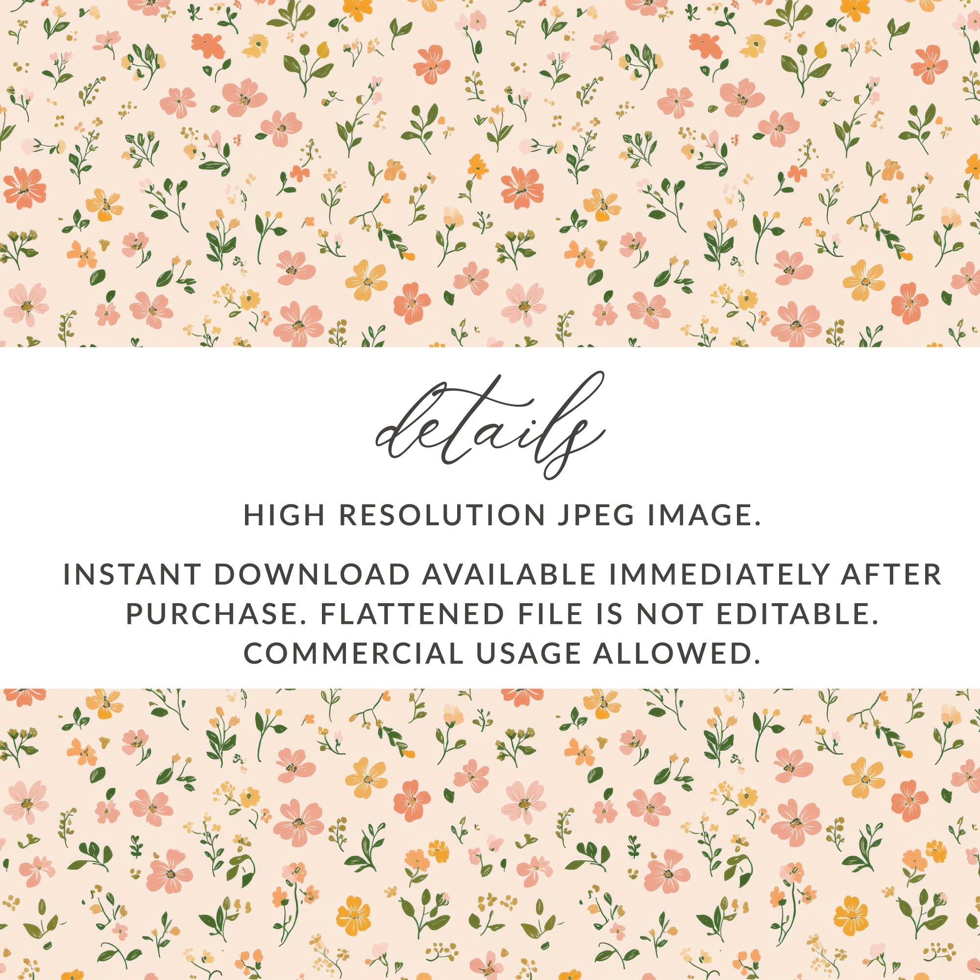 Modern Ditsy Flower Pattern Seamless Flower Repeat Digital - Moore and Mountain