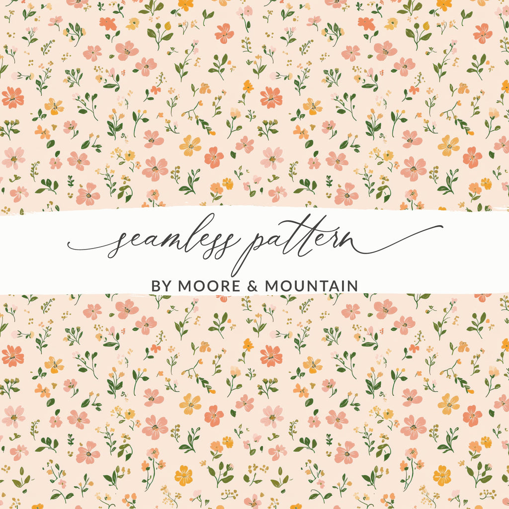 Modern Ditsy Flower Pattern Seamless Flower Repeat Digital - Moore and Mountain