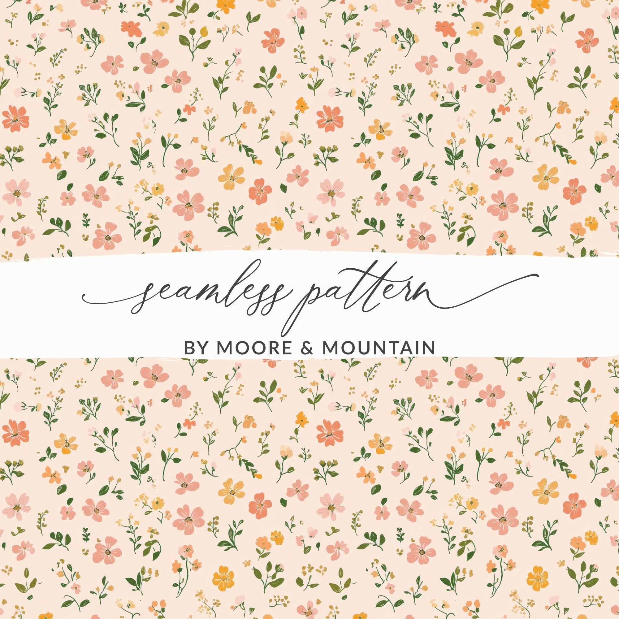 Modern Ditsy Flower Pattern Seamless Flower Repeat Digital - Moore and Mountain