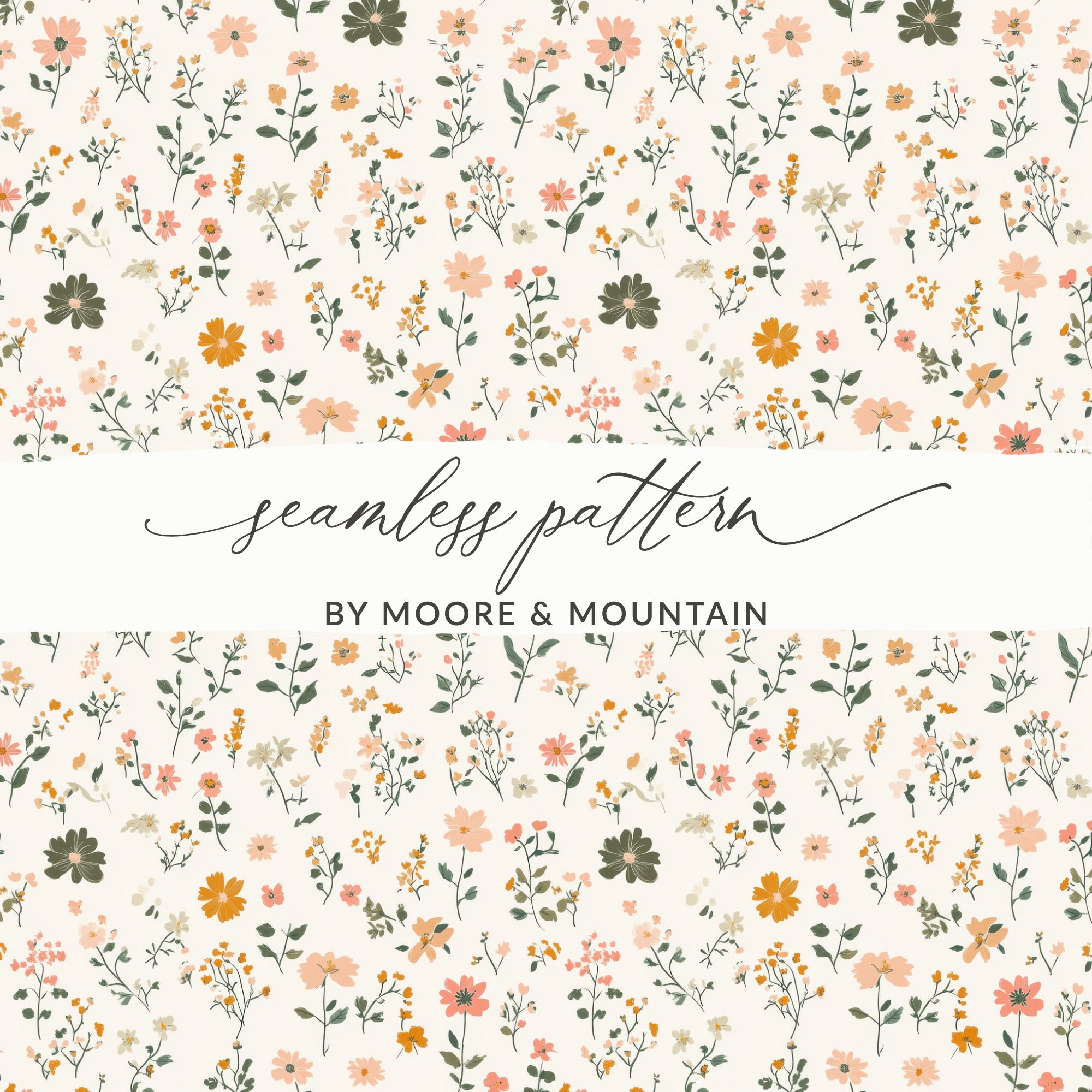Modern Ditsy Flower Pattern Vector File for Your Projects - Moore and Mountain