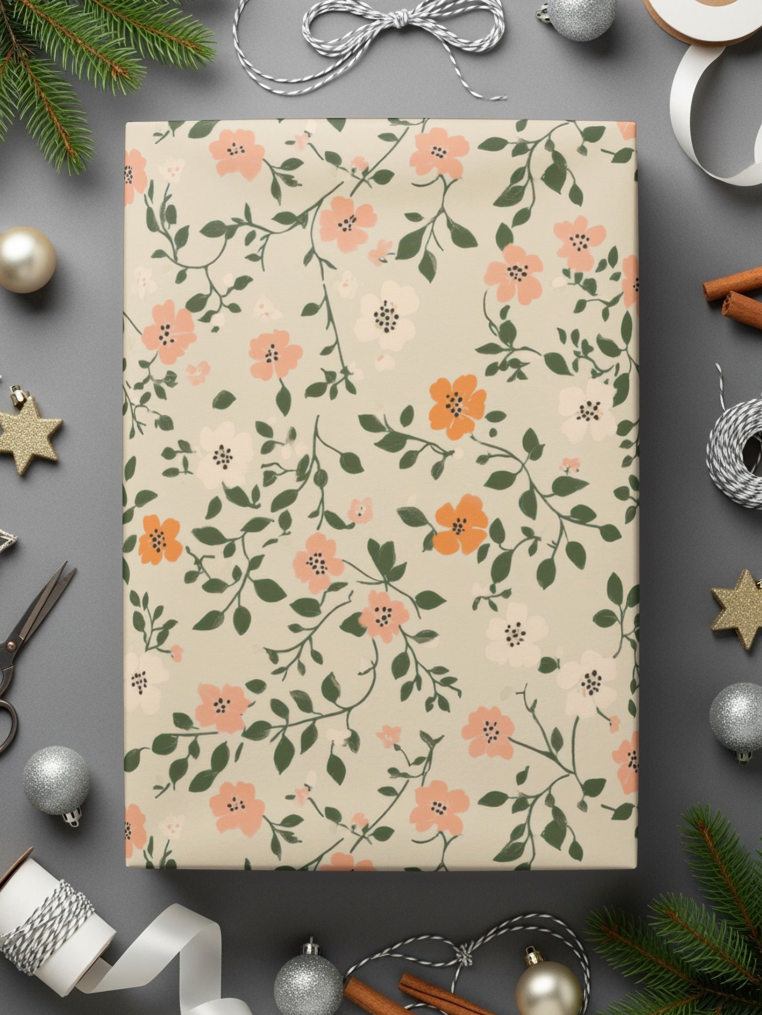 Modern Ditsy Flower Pattern With Leaves For Backgrounds Digital - Moore and Mountain