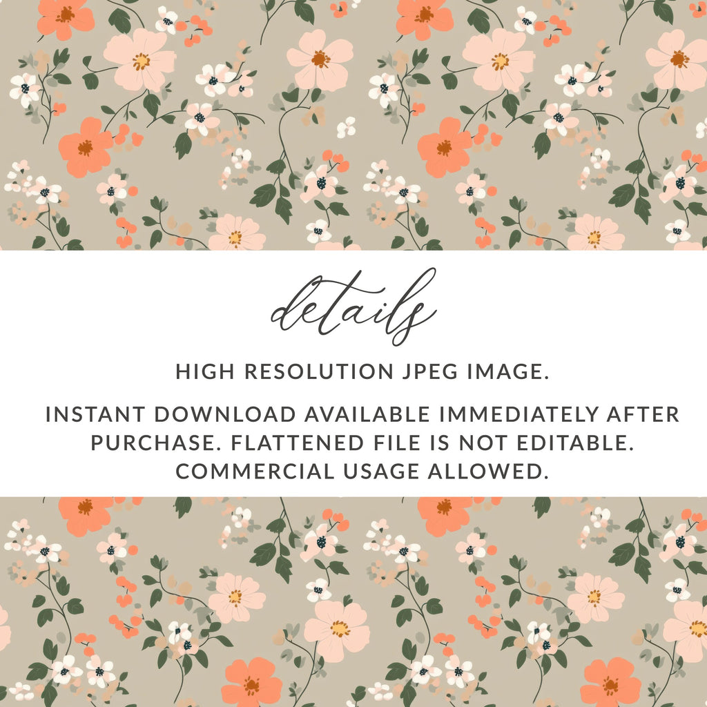 Modern Ditsy Flower Pattern with Elegant Floral Details Digital - Moore and Mountain