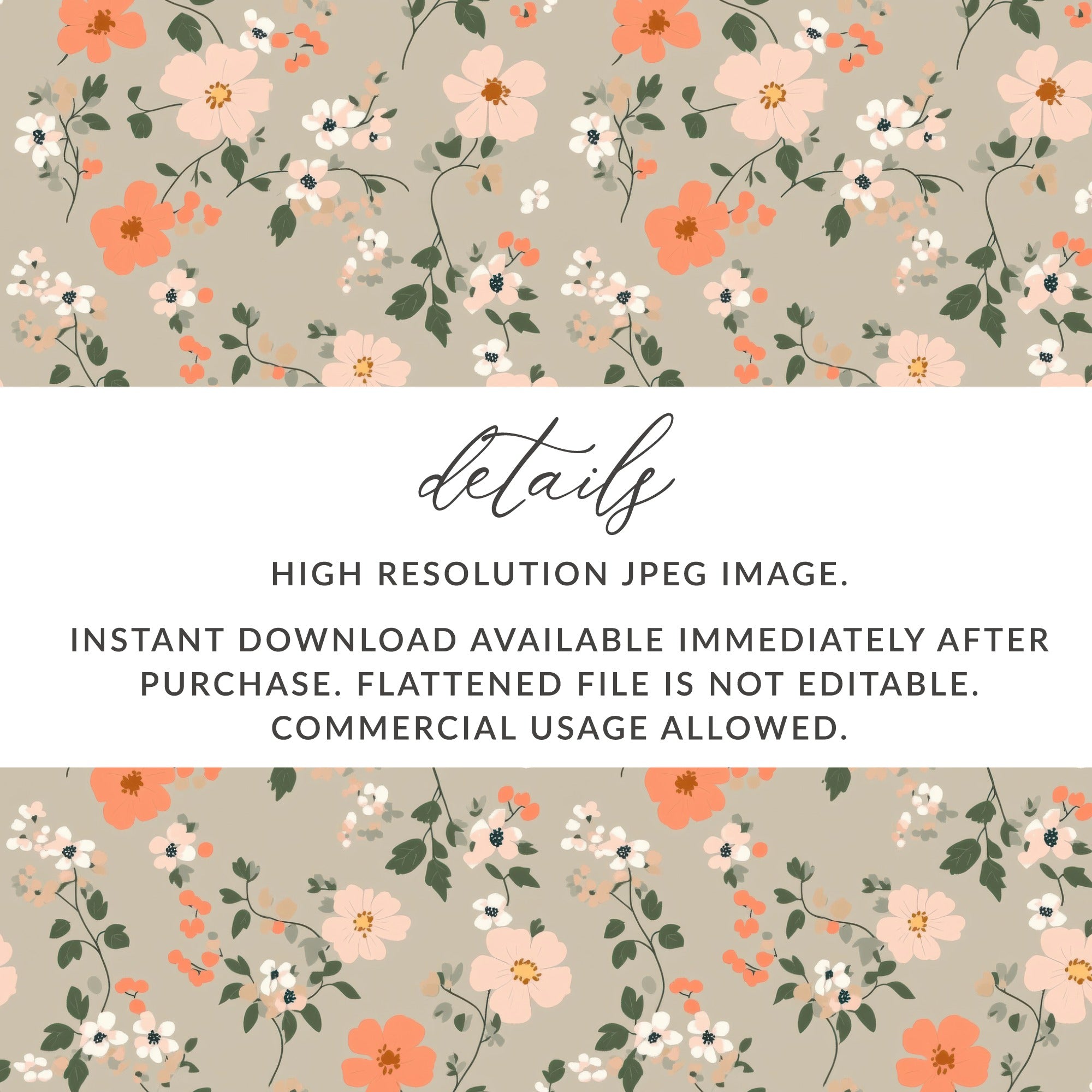 Modern Ditsy Flower Pattern with Elegant Floral Details Digital - Moore and Mountain