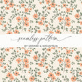 Modern Ditsy Flower Pattern with Elegant Peach Blooms Digital - Moore and Mountain