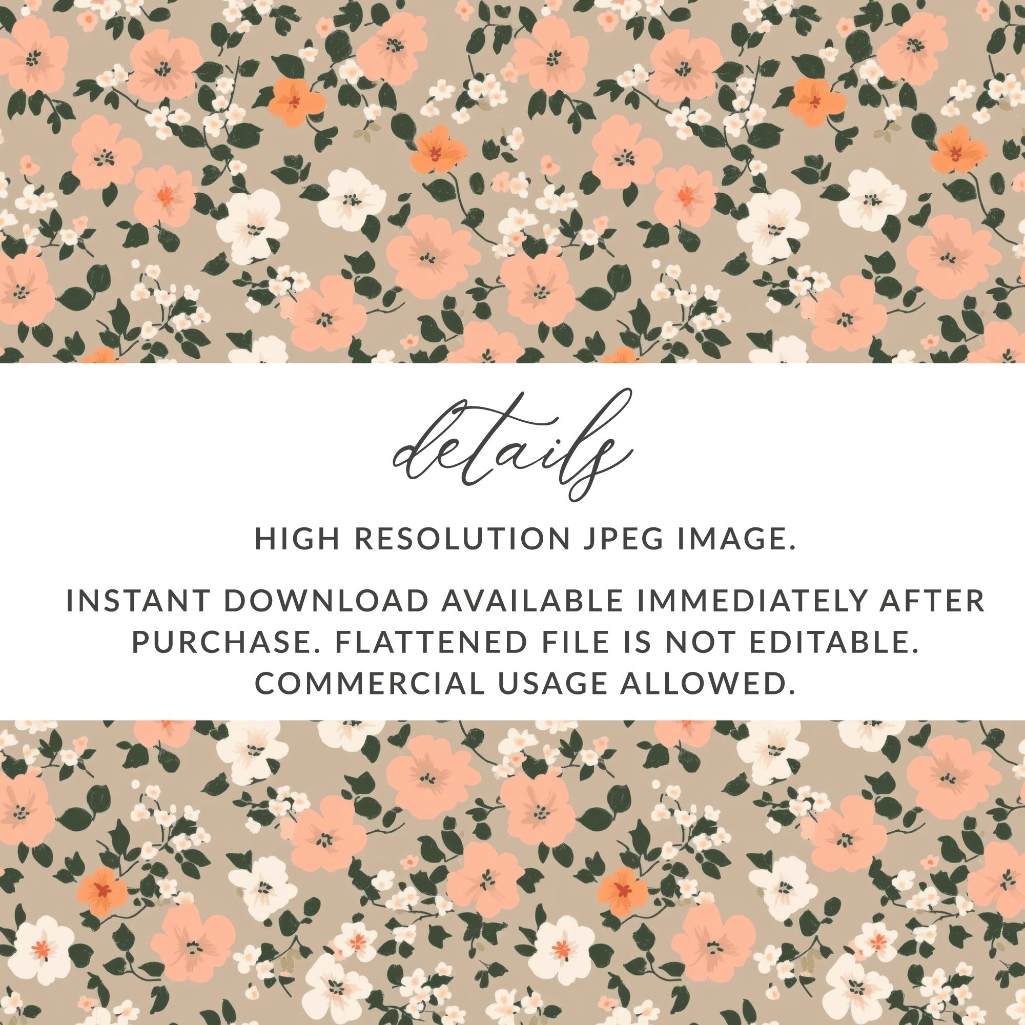 Modern Ditsy Flower Pattern with Floral Design Digital - Moore and Mountain