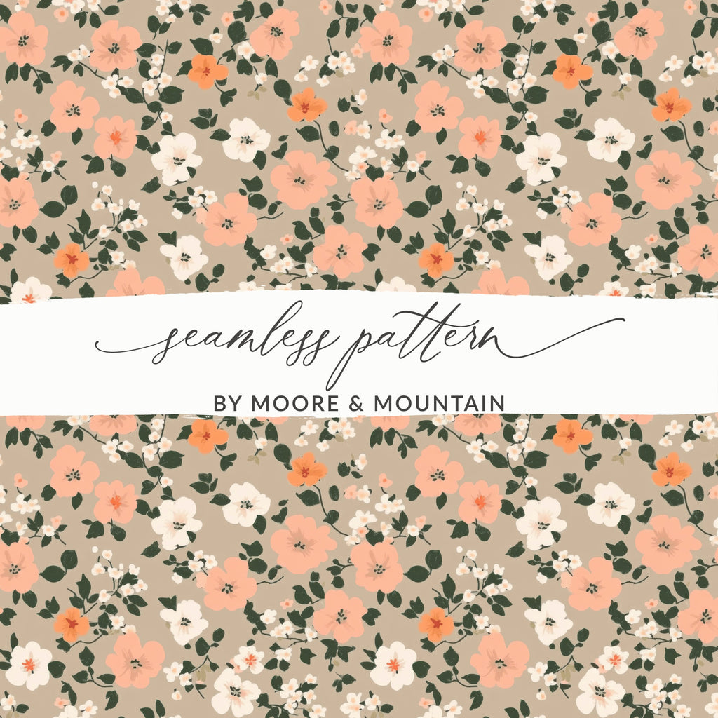 Modern Ditsy Flower Pattern with Floral Design Digital - Moore and Mountain