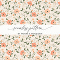 Modern Ditsy Flower Pattern with Peach Blooms Digital - Moore and Mountain