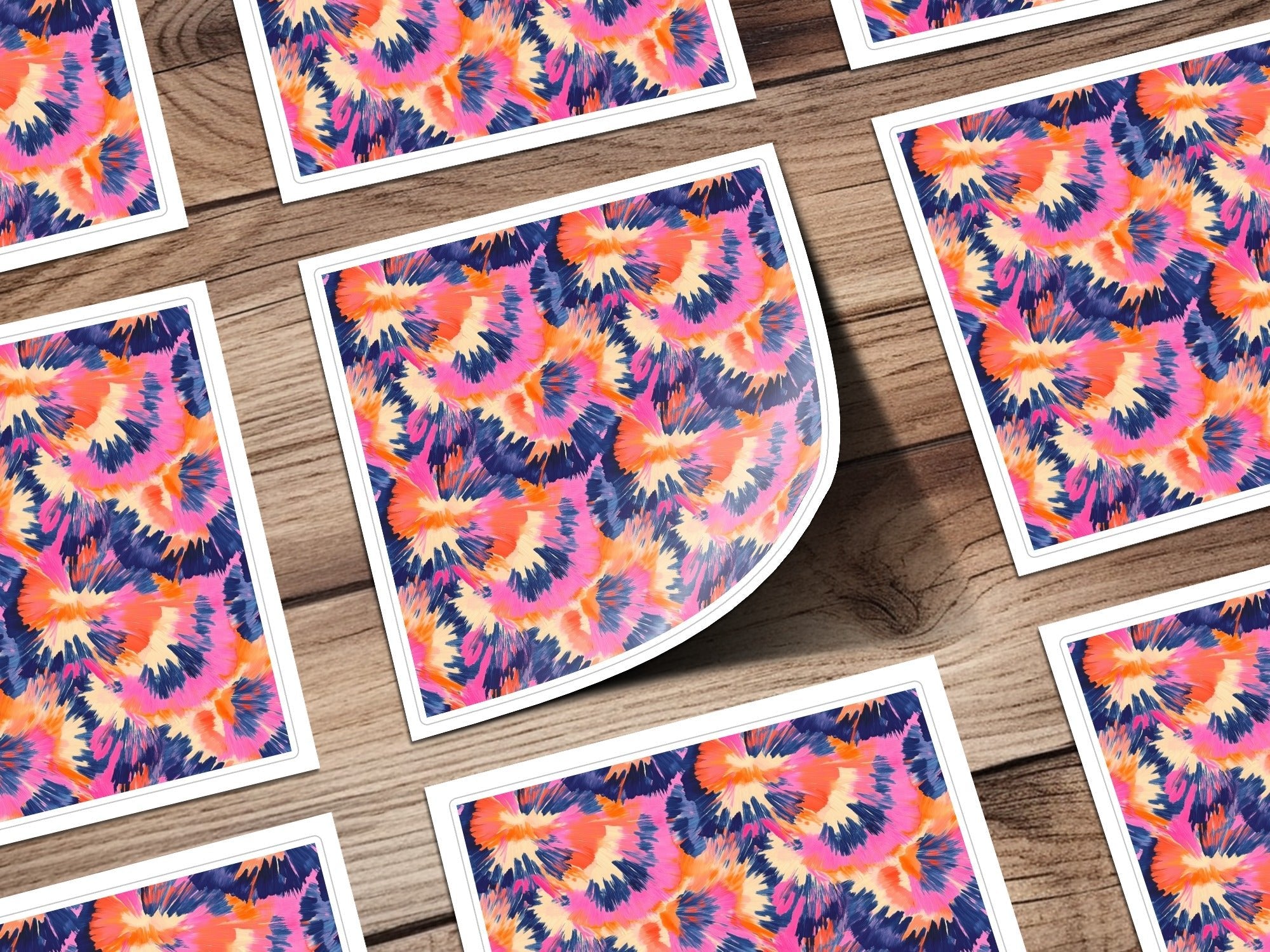 Modern Geometric Vivid Burst Seamless Pattern Dynamic Hues Abstract Shapes Digital - Moore and Mountain