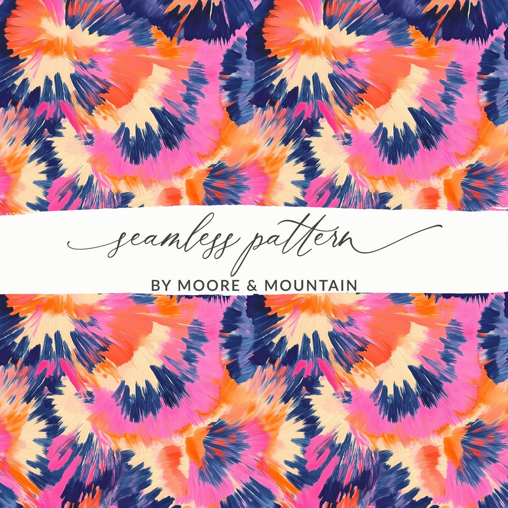 Modern Geometric Vivid Burst Seamless Pattern Dynamic Hues Abstract Shapes Digital - Moore and Mountain