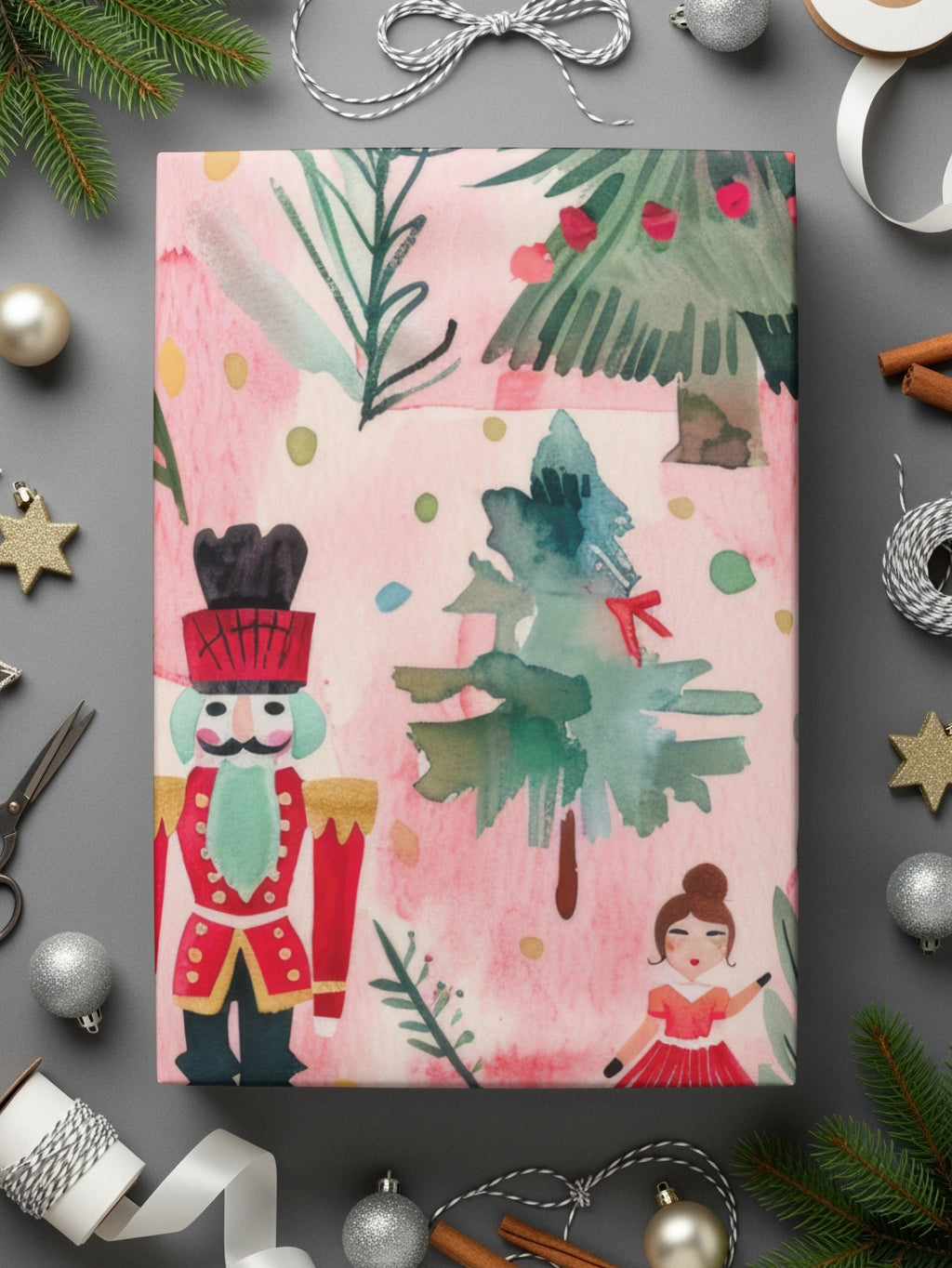 Modern Nutcracker Seamless Pattern Whimsical Holiday Forest Scene Seamless Nutcrackers - Moore and Mountain