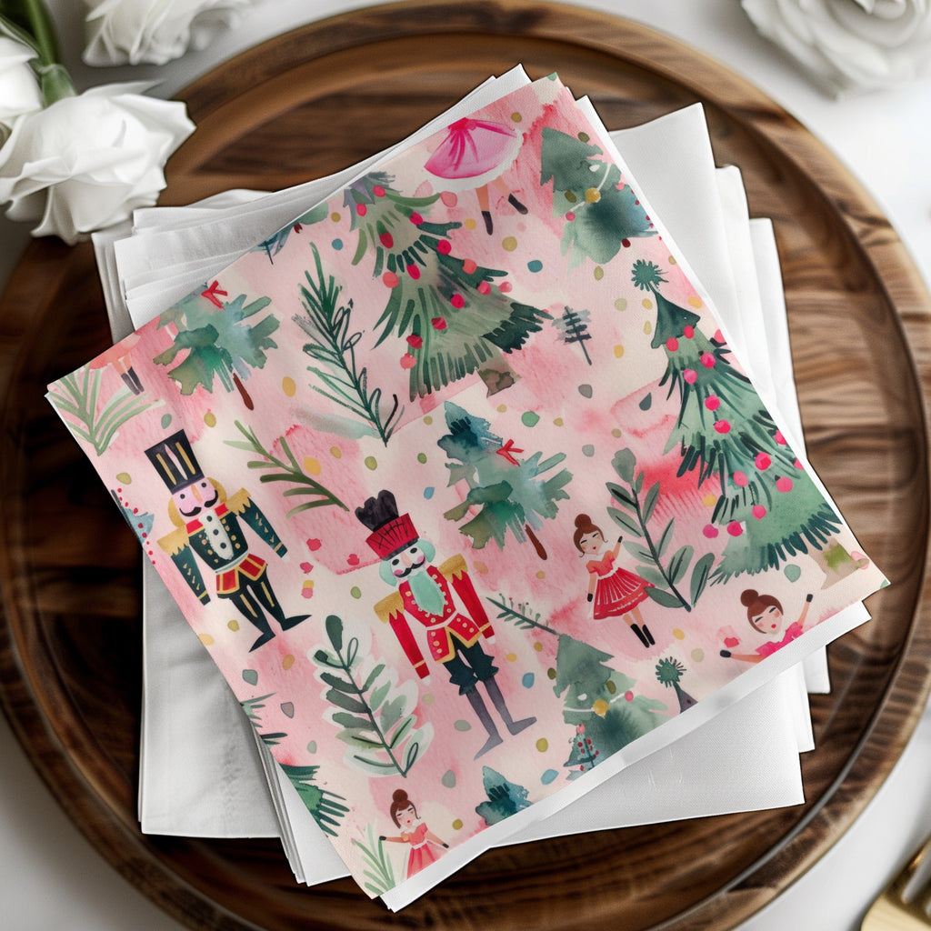 Modern Nutcracker Seamless Pattern Whimsical Holiday Forest Scene Seamless Nutcrackers - Moore and Mountain