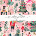 Modern Nutcracker Seamless Pattern Whimsical Holiday Forest Scene Seamless Nutcrackers - Moore and Mountain