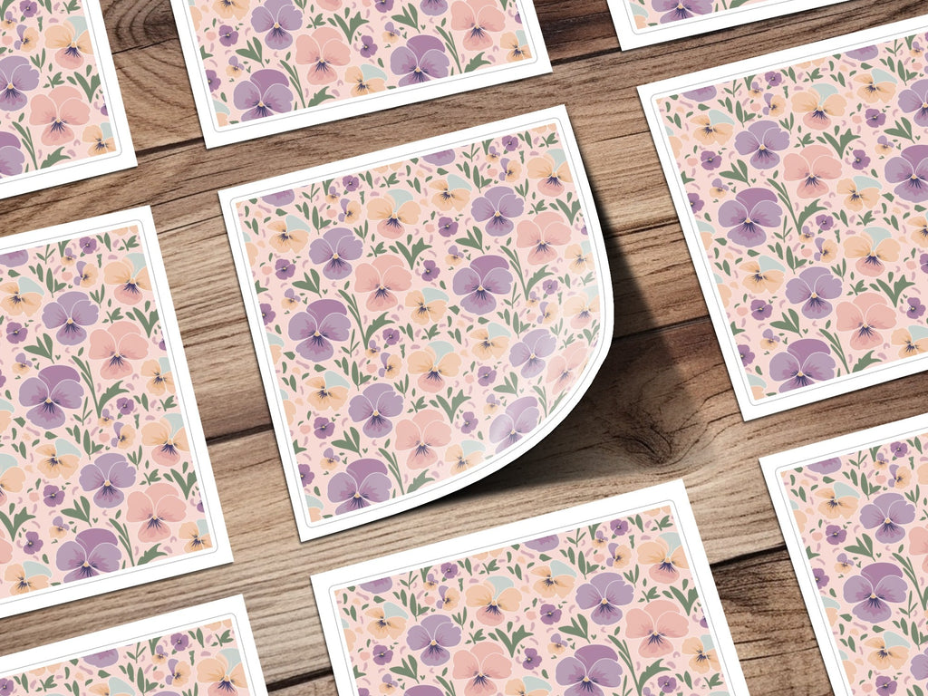 Pansy Flower T-Shirt Design, Floral Digital Pattern, Seamless Flower Print, Fabric Design, Pansy T Shirt, Digital Download, T-Shirt - Moore and Mountain