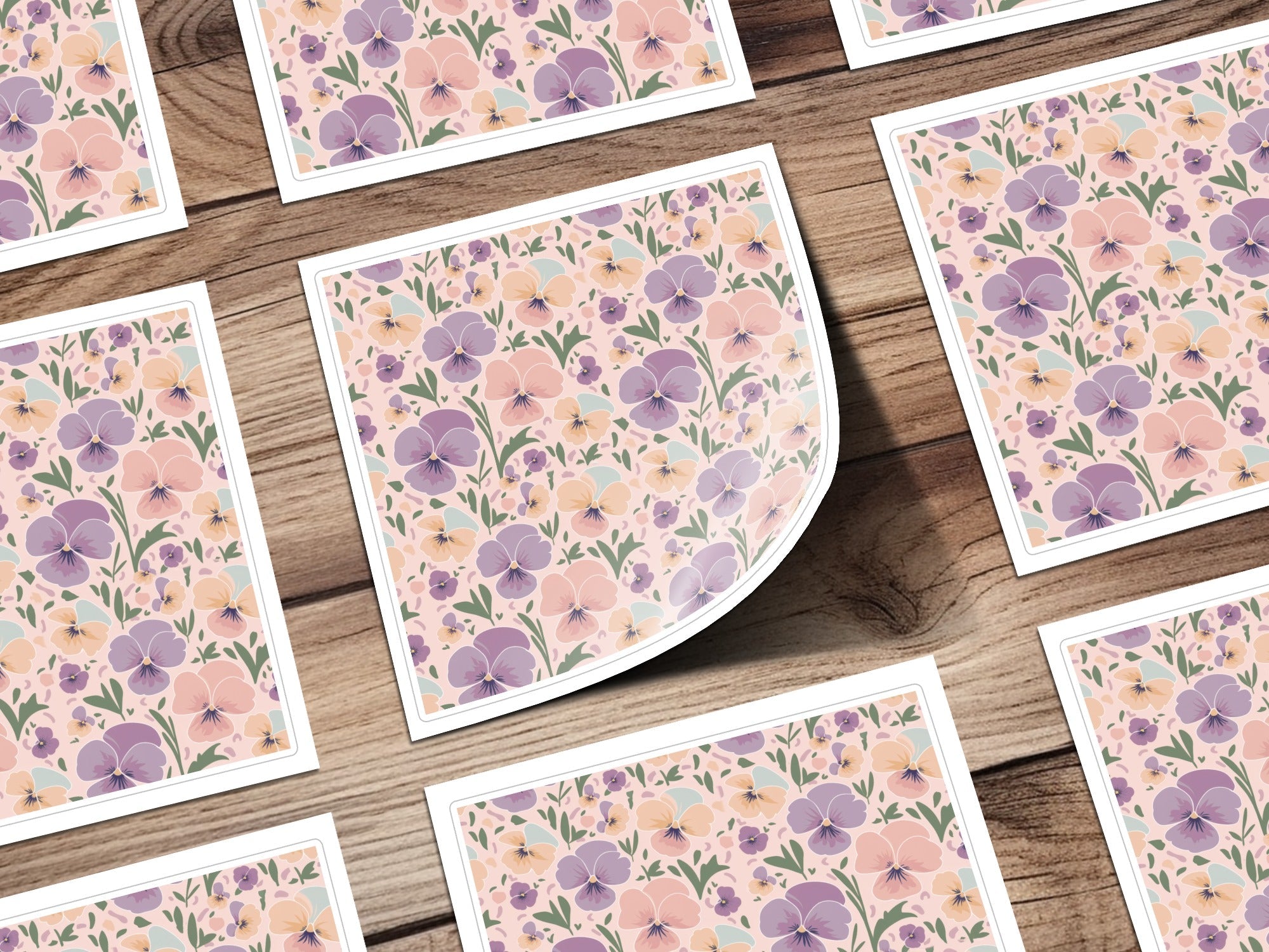 Pansy Flower T-Shirt Design, Floral Digital Pattern, Seamless Flower Print, Fabric Design, Pansy T Shirt, Digital Download, T-Shirt - Moore and Mountain