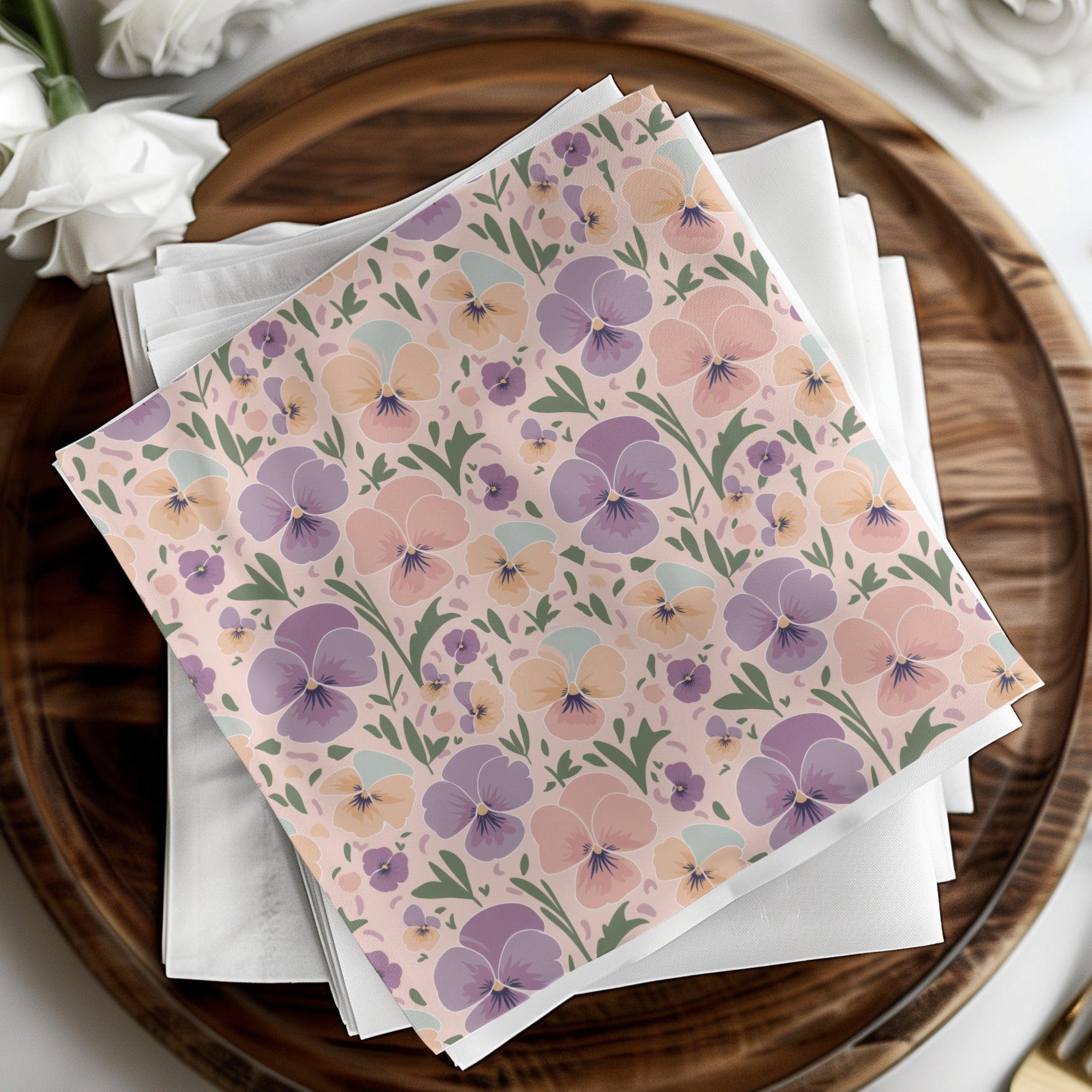 Pansy Flower T-Shirt Design, Floral Digital Pattern, Seamless Flower Print, Fabric Design, Pansy T Shirt, Digital Download, T-Shirt - Moore and Mountain